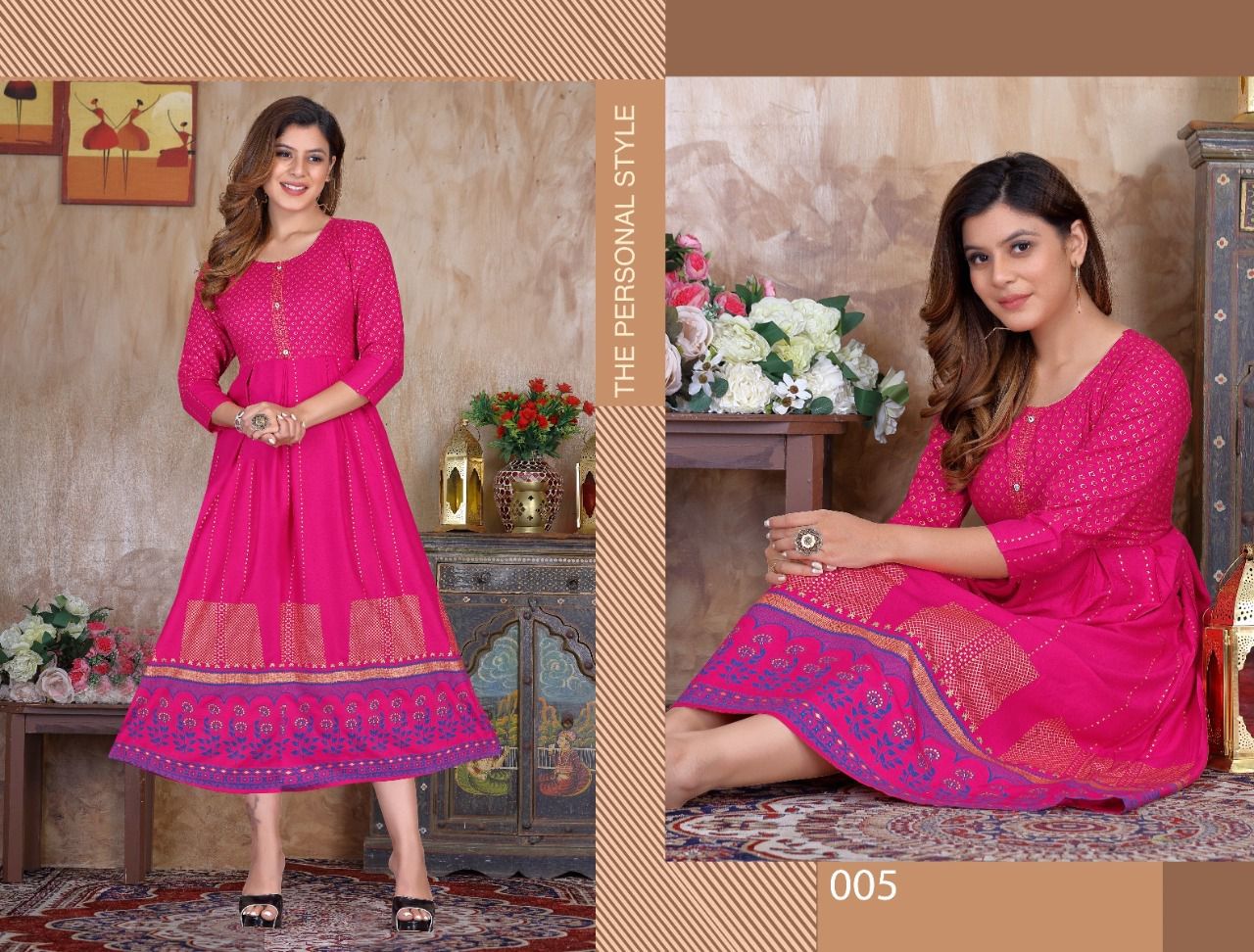 Golden Natural Beauty 1 New Fancy Wear rayon Designer Kurti Collection
